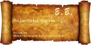 Bojarszky Barna névjegykártya